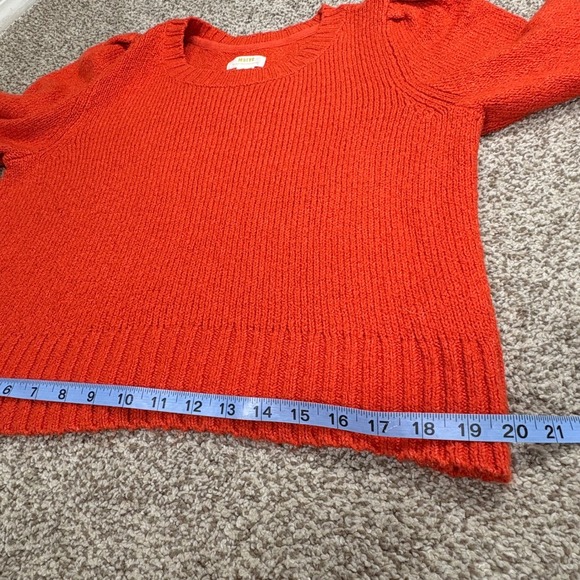 Maeve by Anthropologie Orange Knit Sweater Puff Sleeve‎ Pullover Women L Classic - Picture 11 of 11
